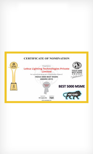 Nominated Best 5000 MSME's Award